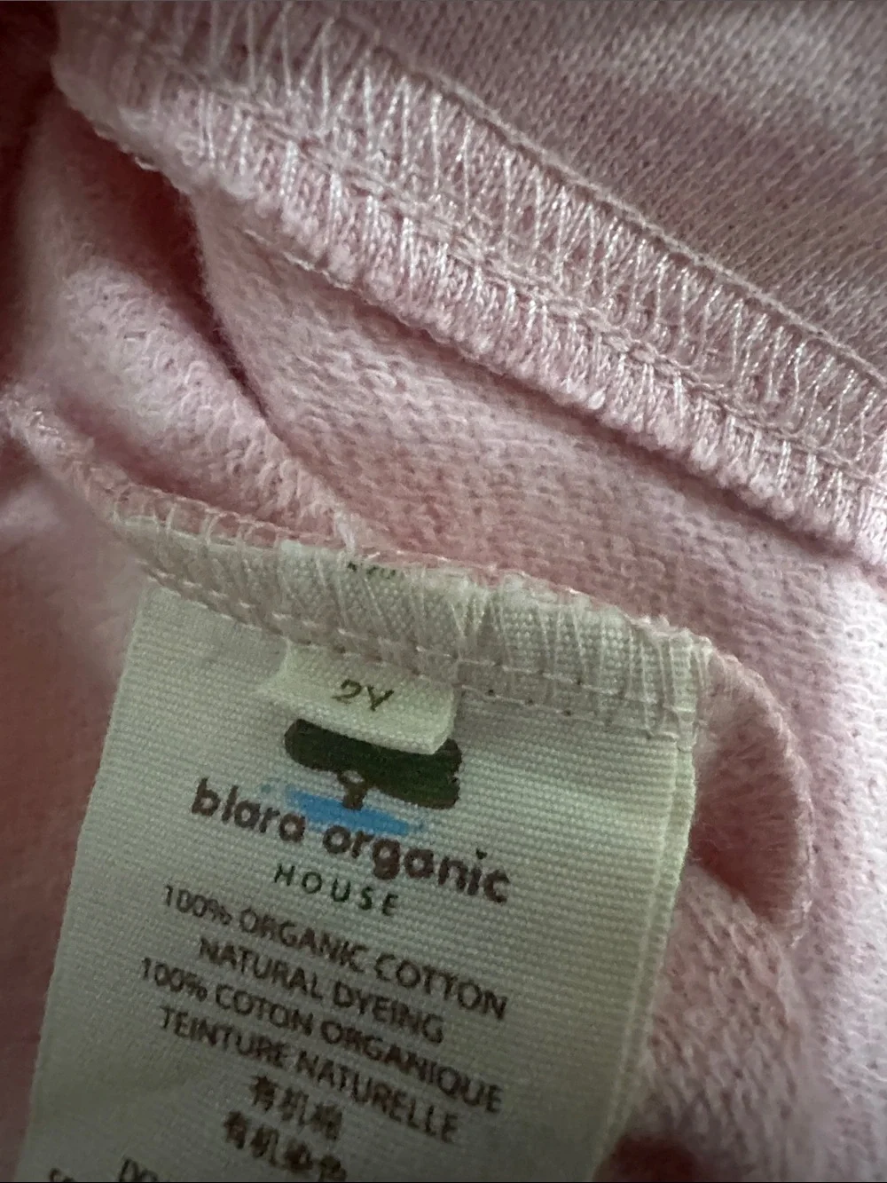Blara Organic House 2Y Pink Organic Cotton Crewneck Sweatshirt NWT